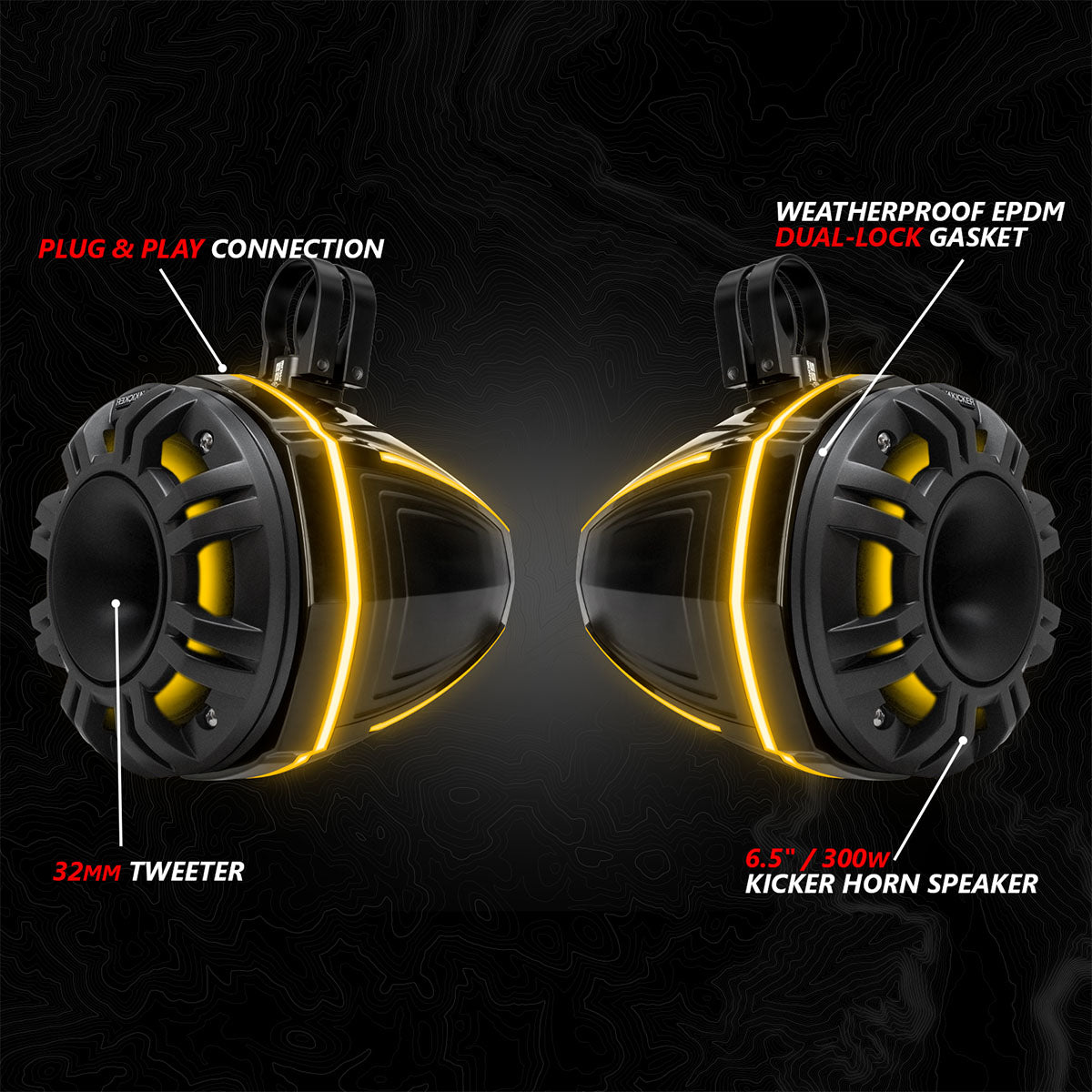 2020-2024 Polaris® RZR PRO Series Phase-6 K-Spec 5-Speaker 1400watt System for Ride Command