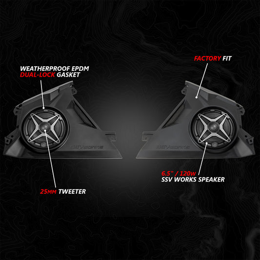 2024-2026 Can-Am® Maverick R Front-Dash 6.5" Speaker-Panels