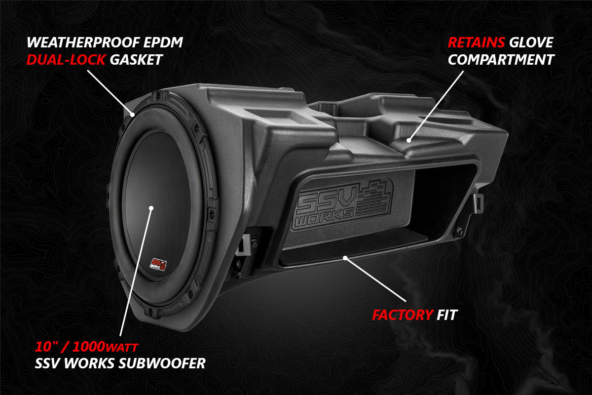 SSV Works 1000w 10" Subwoofer and Enclosure for Polaris RZR