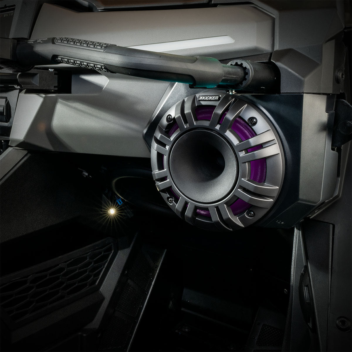 SSV Works Polaris RZR Pro Front Speaker Adapters with 6.5" Kicker Horn RGB speakers