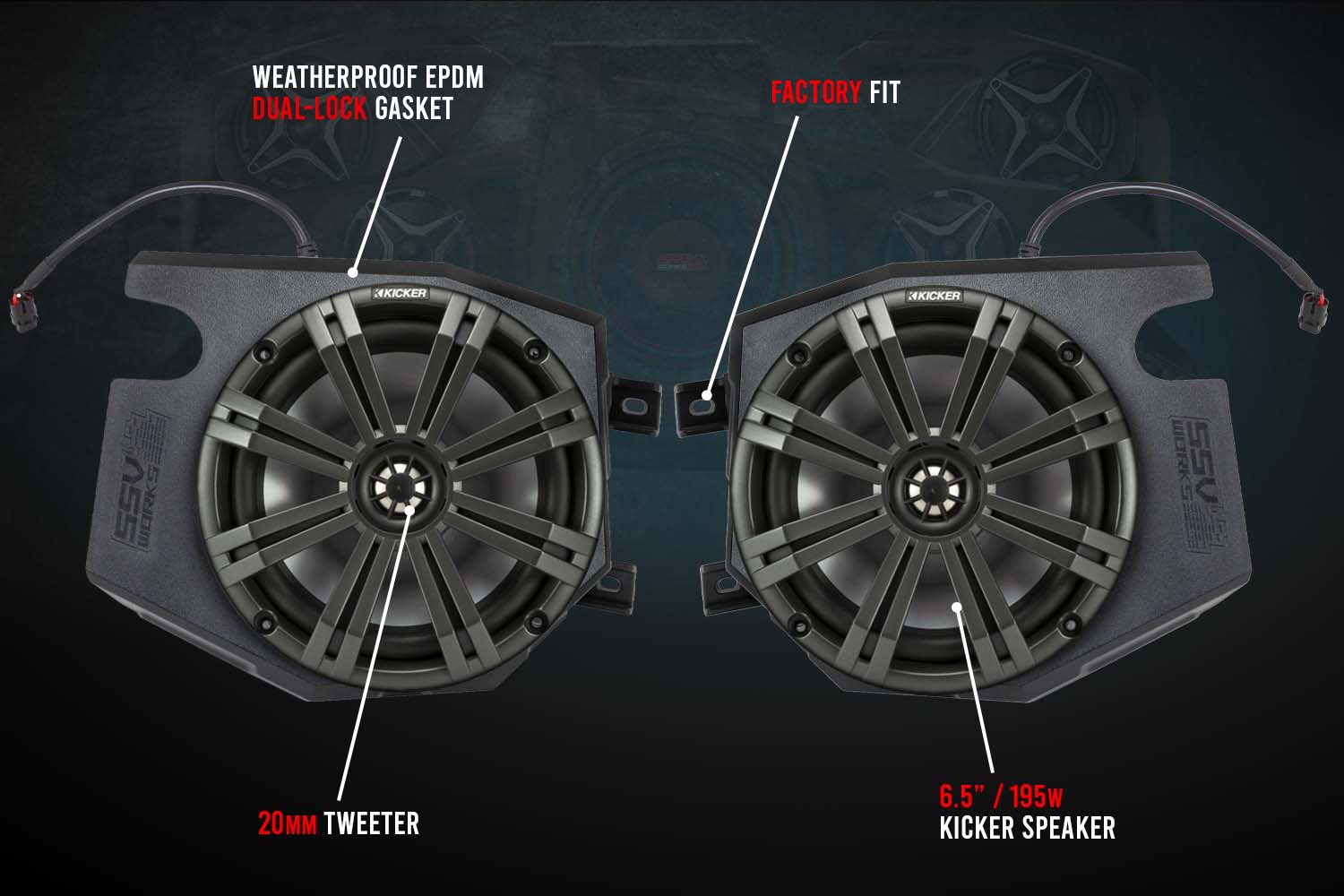 2014-2023 Polaris RZR Front Kick 6.5" Speaker Pods