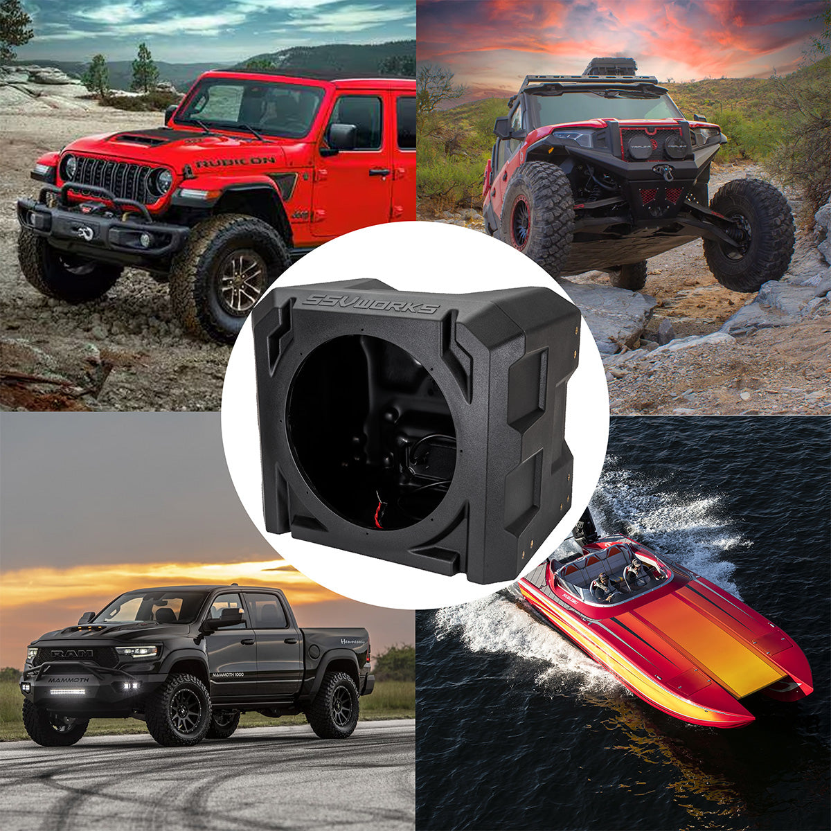 Universal 10-Inch Subwoofer Enclosure - High-Strength Rotomolded Design, Durable & Weather-Resistant, Perfect for Car, Truck, Boat or UTV Audio Upgrades, Enhanced Bass Performance