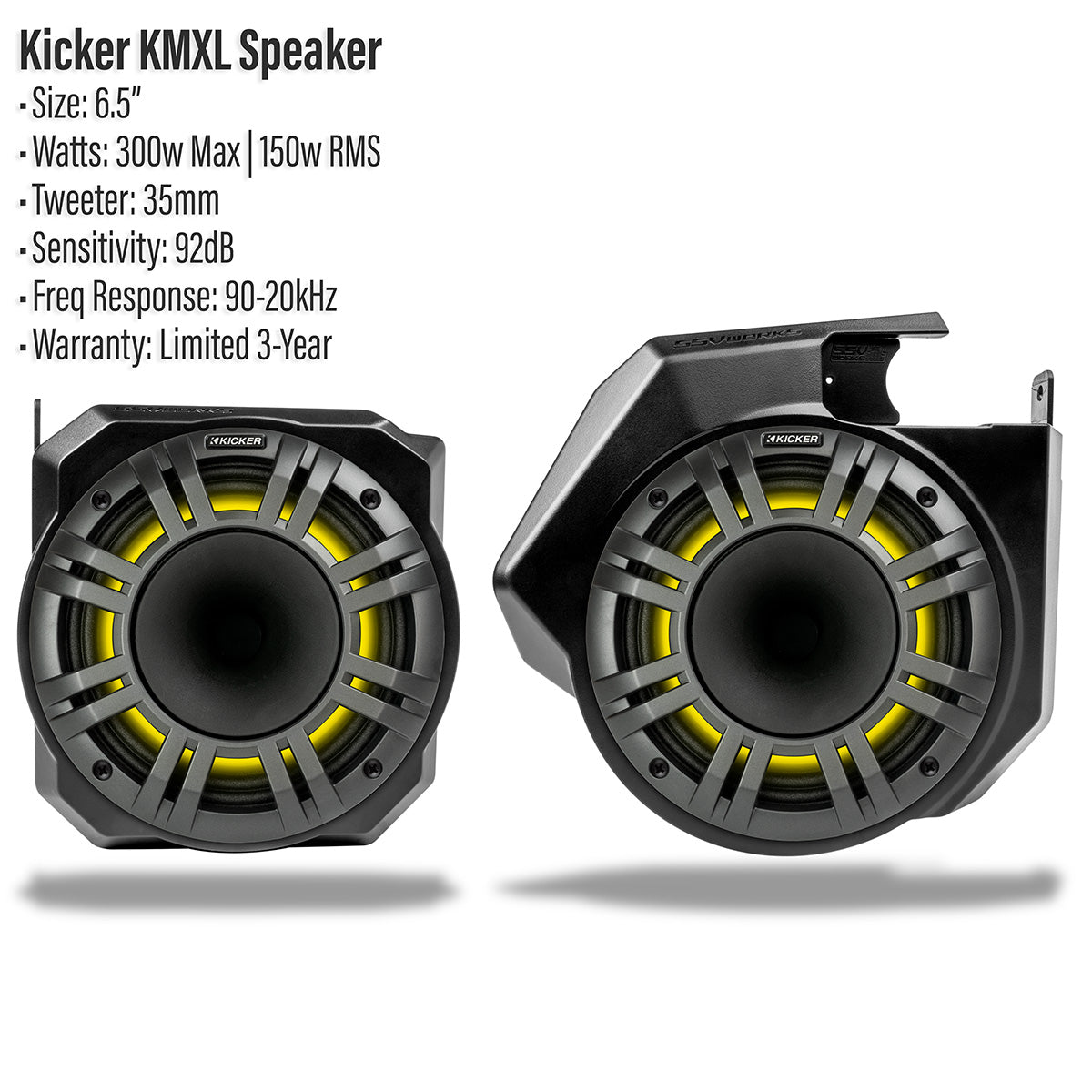 SSV Works Polaris RZR Pro Front Speaker Adapters with Kicker Speakers