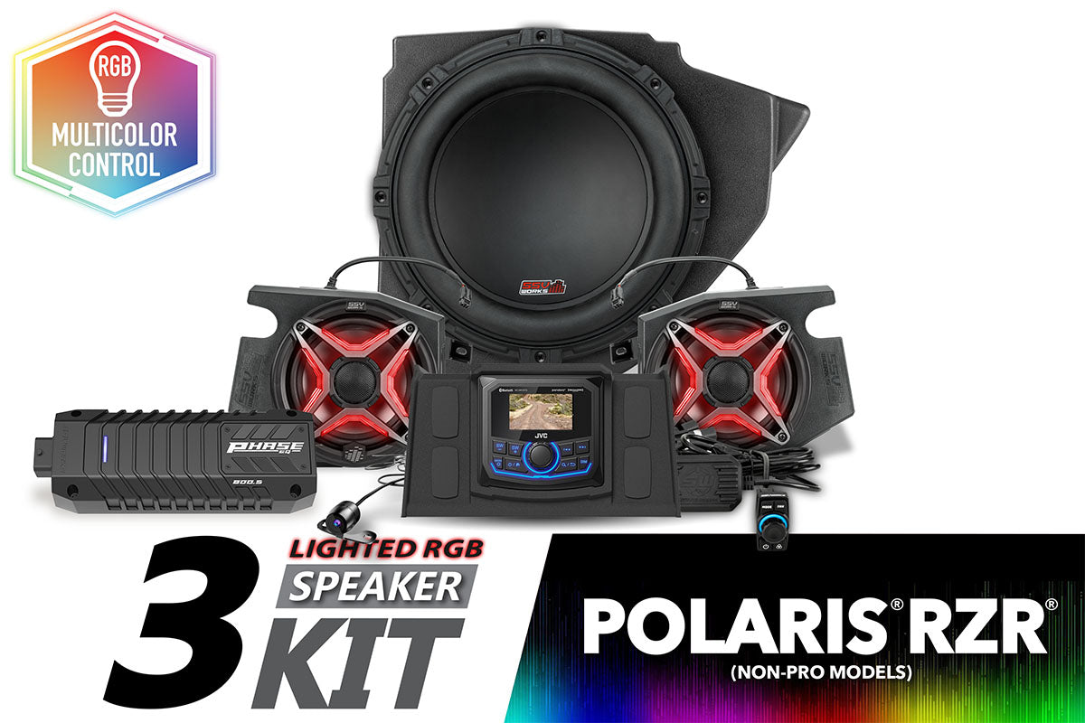 2014-2023 Polaris RZR V-Spec 3-Speaker Plug-&-Play Kit with JVC