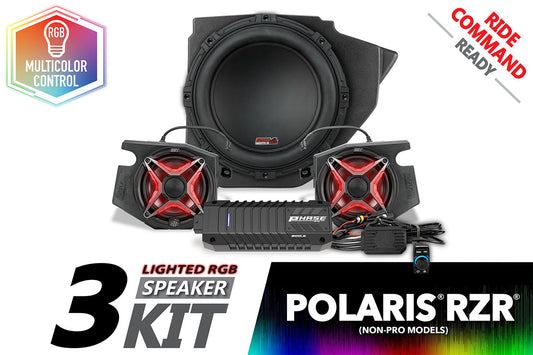 2014-2023 Polaris RZR Lighted 3-Speaker Plug-&-Play Kit for Ride Command
