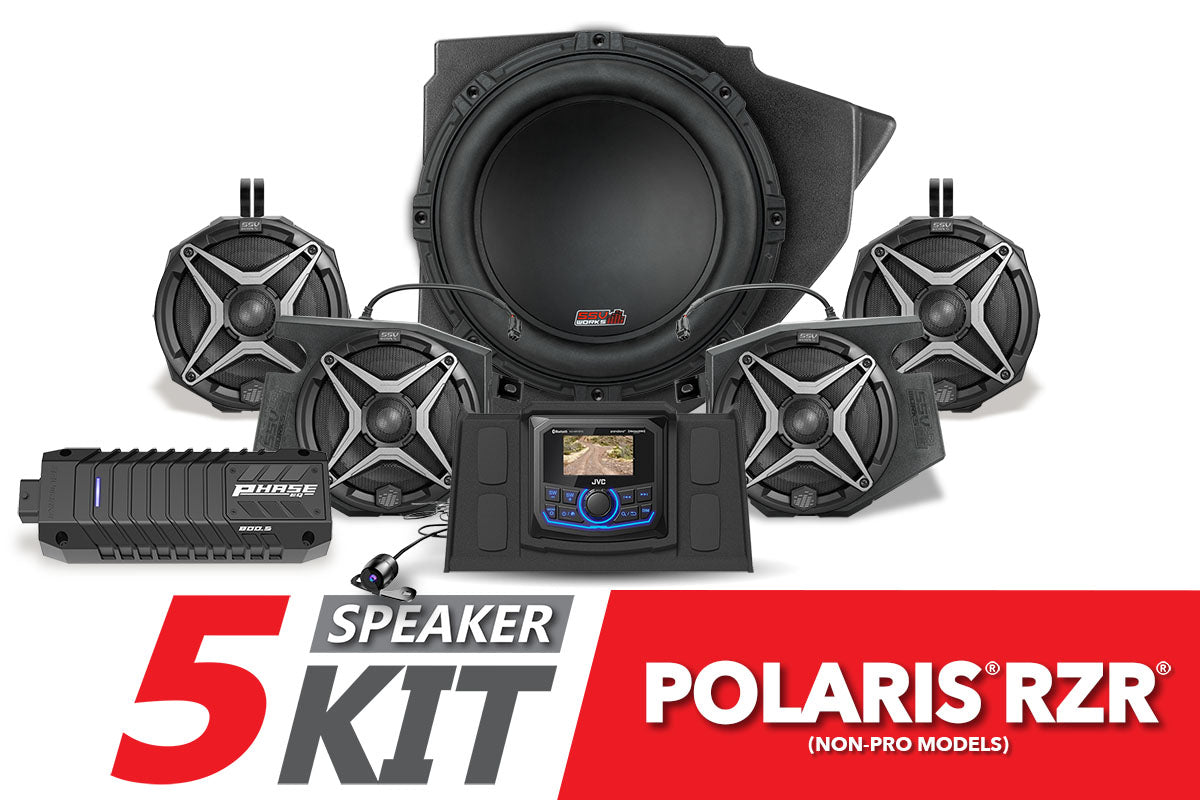 2014-2023 Polaris RZR Complete SSV Works 5-Speaker Plug-&-Play Kit with JVC