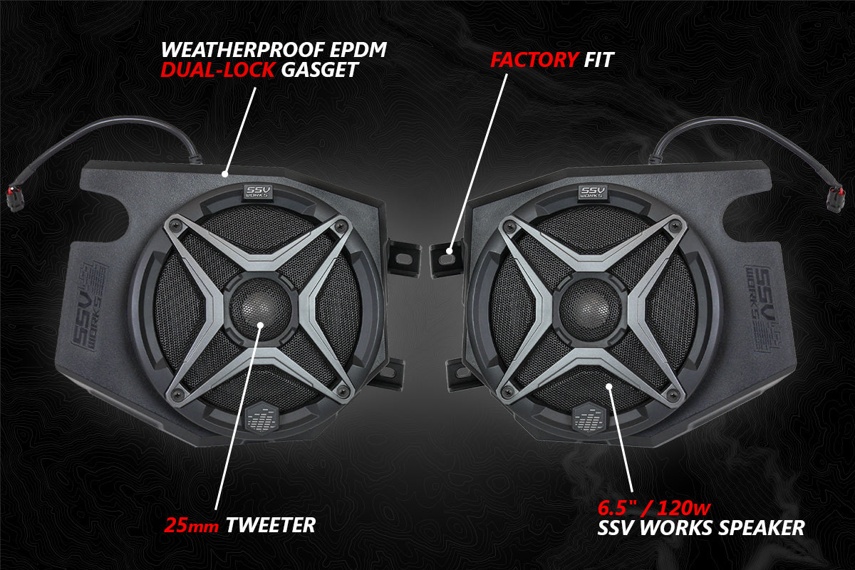 SSV Works Speakers with Front Kick Enclosure for Polaris RZR