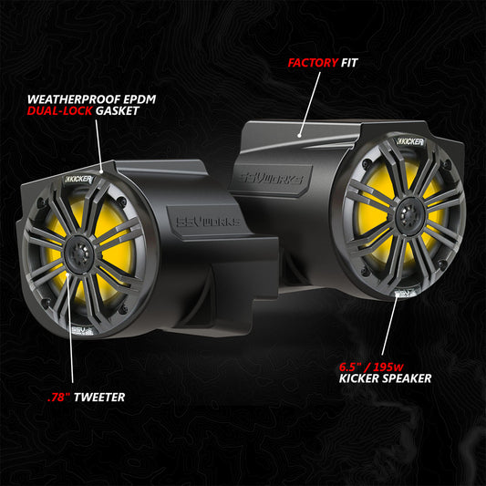 2020-2024 Polaris® RZR PRO Series Phase-6 K-Spec 5-Speaker 1400watt System for Ride Command