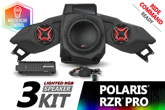 2020-2023 Polaris RZR Pro Lighted 3-Speaker Plug-&-Play System for Ride Command