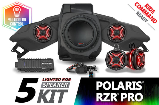 2020-2023 Polaris RZR Pro Lighted 5-Speaker Plug-&-Play System for Ride Command