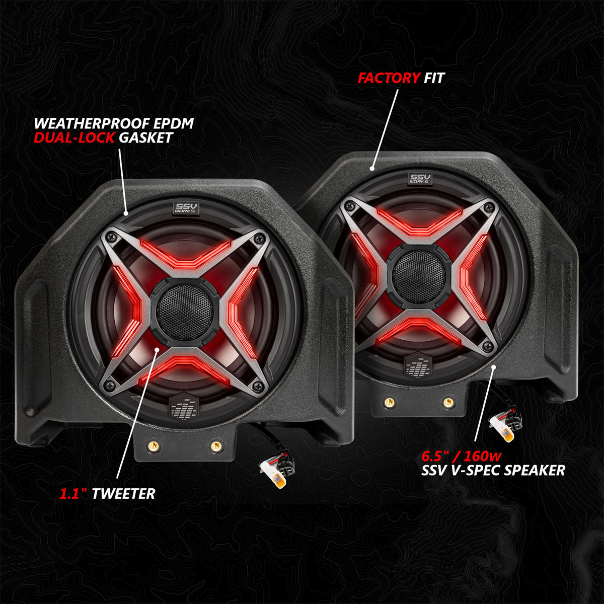 2020-2024 Polaris® RZR PRO Series Phase-5 V-Spec 5-Speaker 1400watt System w/JVC