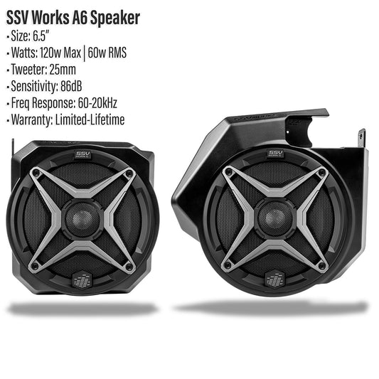 SSV Works Polaris RZR Pro Front Speaker Adapters with SSV Speakers