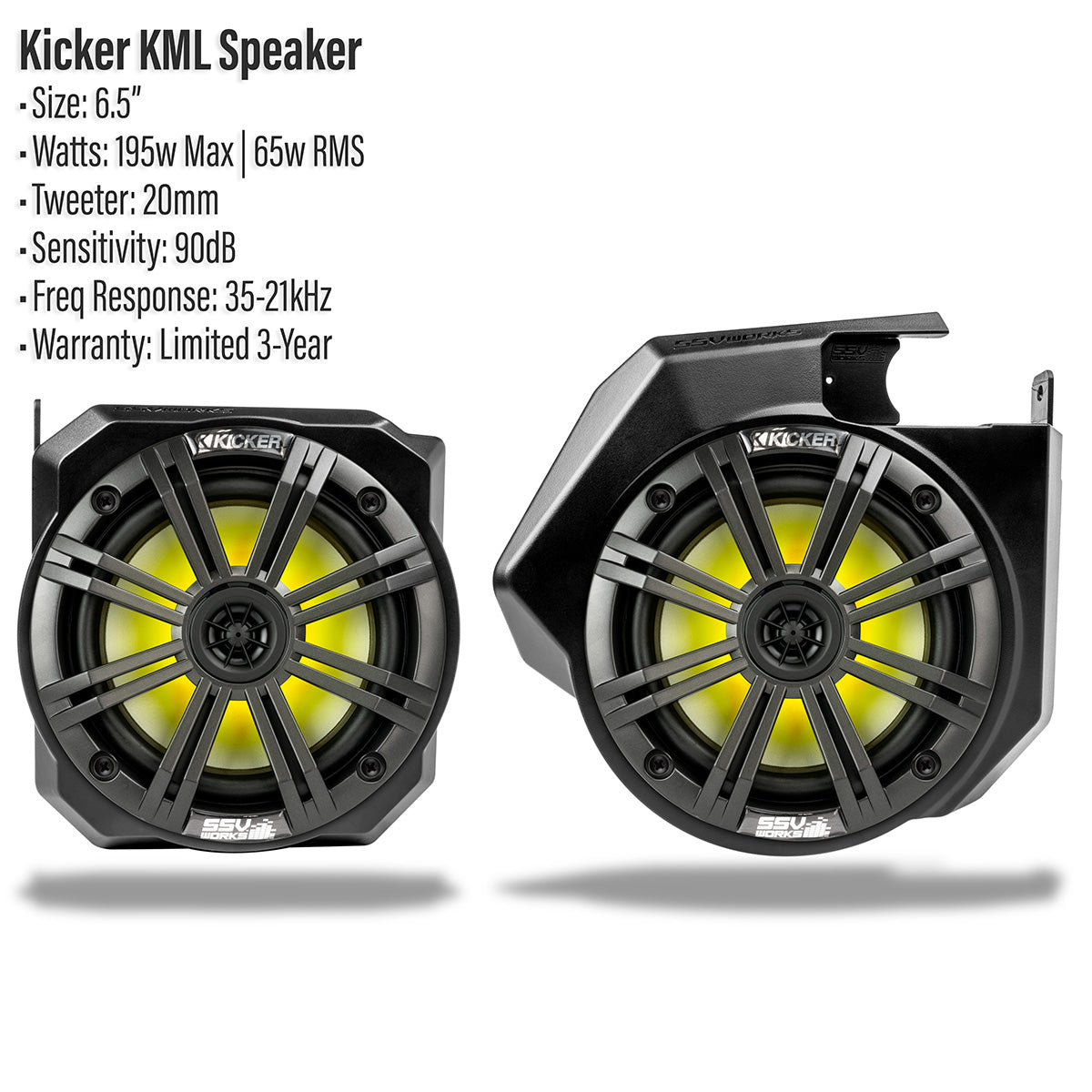 SSV Works Polaris RZR Pro Front Speaker Adapters with Kicker Speakers
