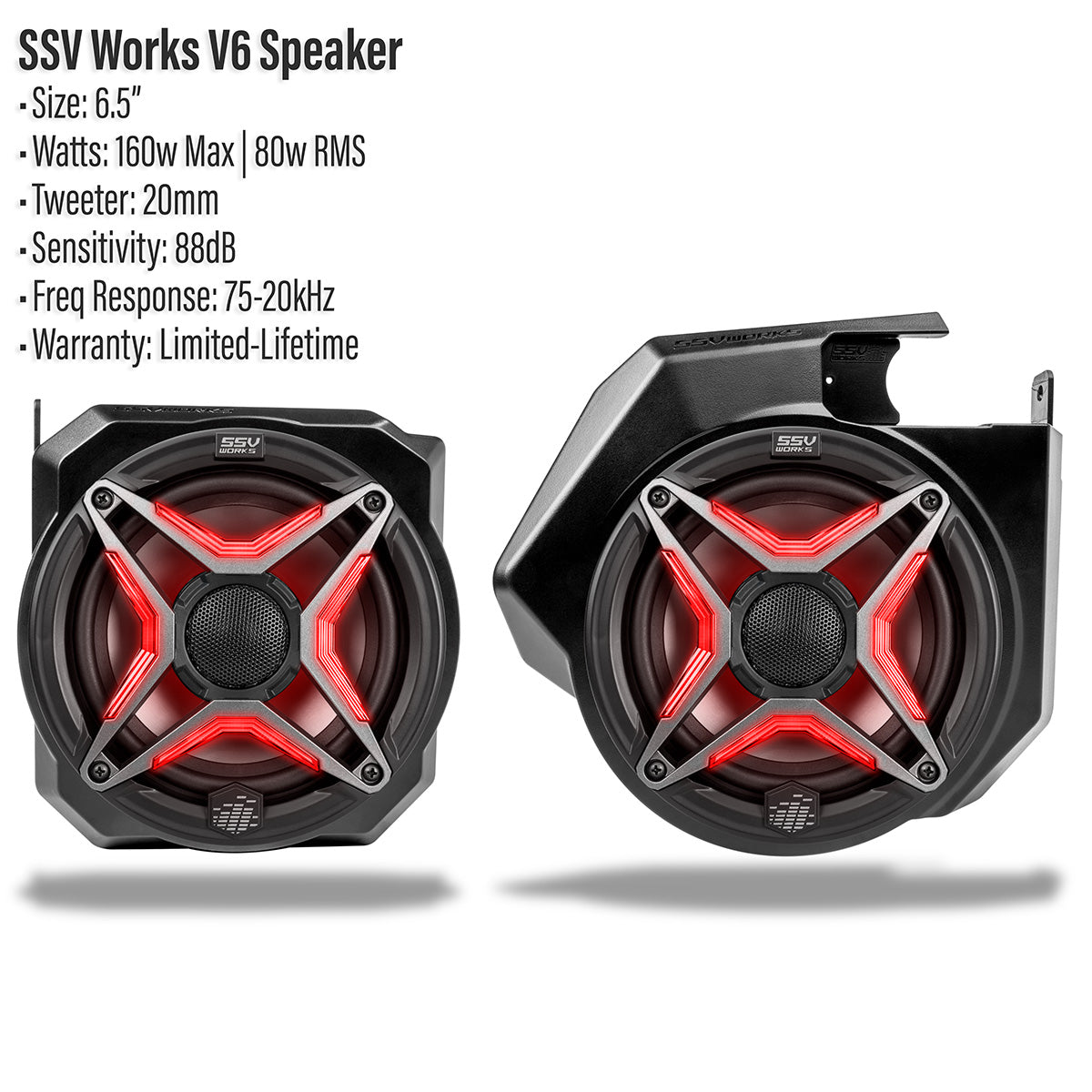 SSV Works Polaris RZR Pro Front Speaker Adapters with SSV Speakers