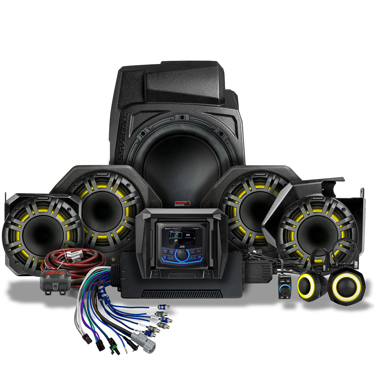 2025-2026 Polaris® RZR Pro R / Pro S / Pro XP Phase-7 K-Spec 7-Speaker Plug-&-Play Kit w/JVC Radio
