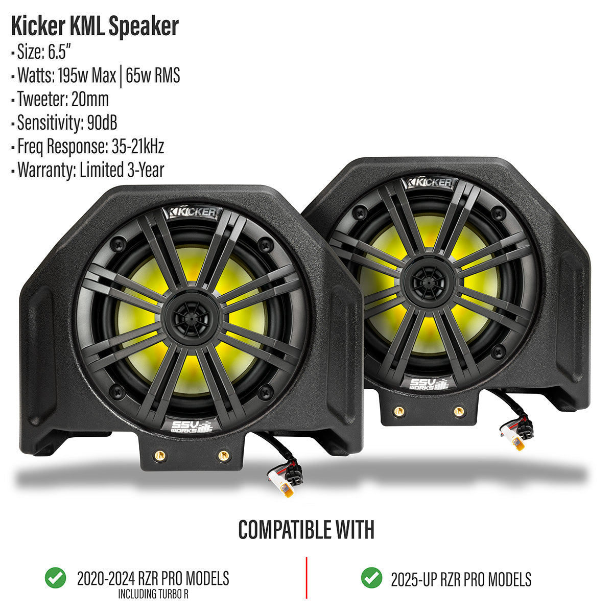 2020-2026 Polaris® RZR Pro R / Turbo R / Pro S / Pro XP 6.5" Rear-Hump Speaker-Pods