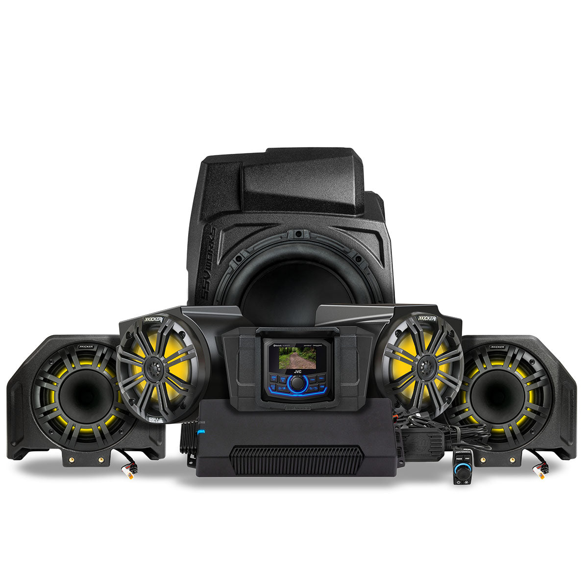 2020-2024 Polaris® RZR PRO Series Phase-6 K-Spec 5-Speaker 1400watt System w/JVC