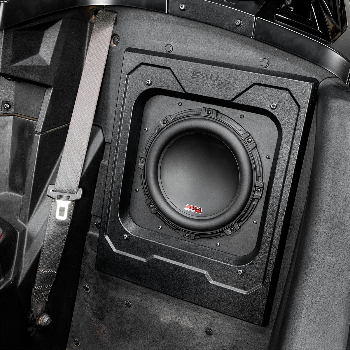 SSV Works 10" subwoofer enclosure for Polaris Slingshot