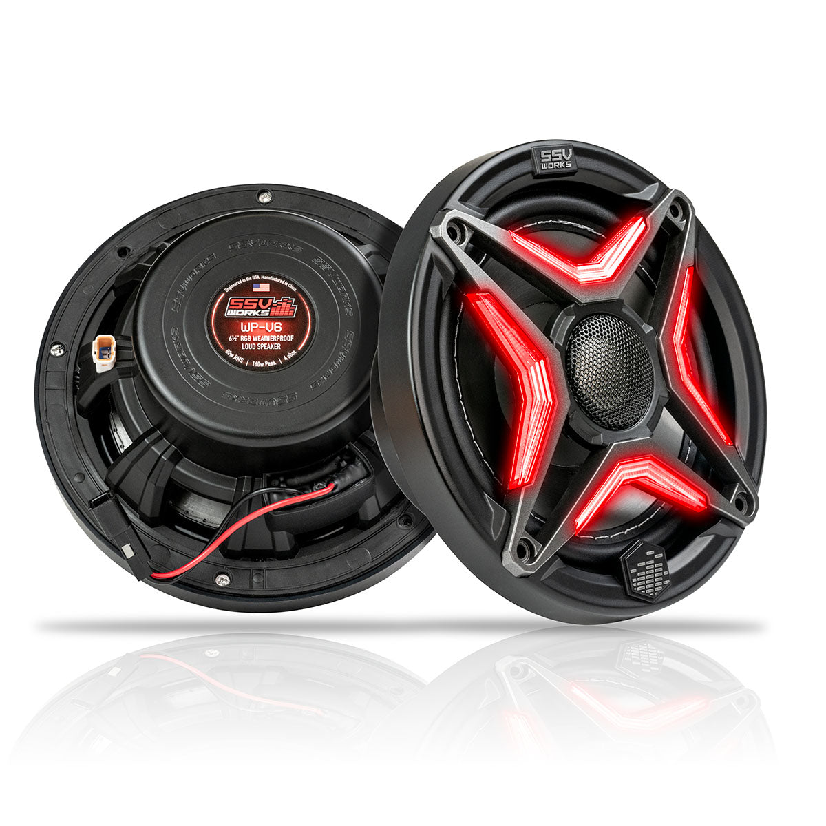 SSV Works V-Spec 6.5in Weatherproof Powersports RGB Speakers for UTV's, Boats, RV and more (pair)