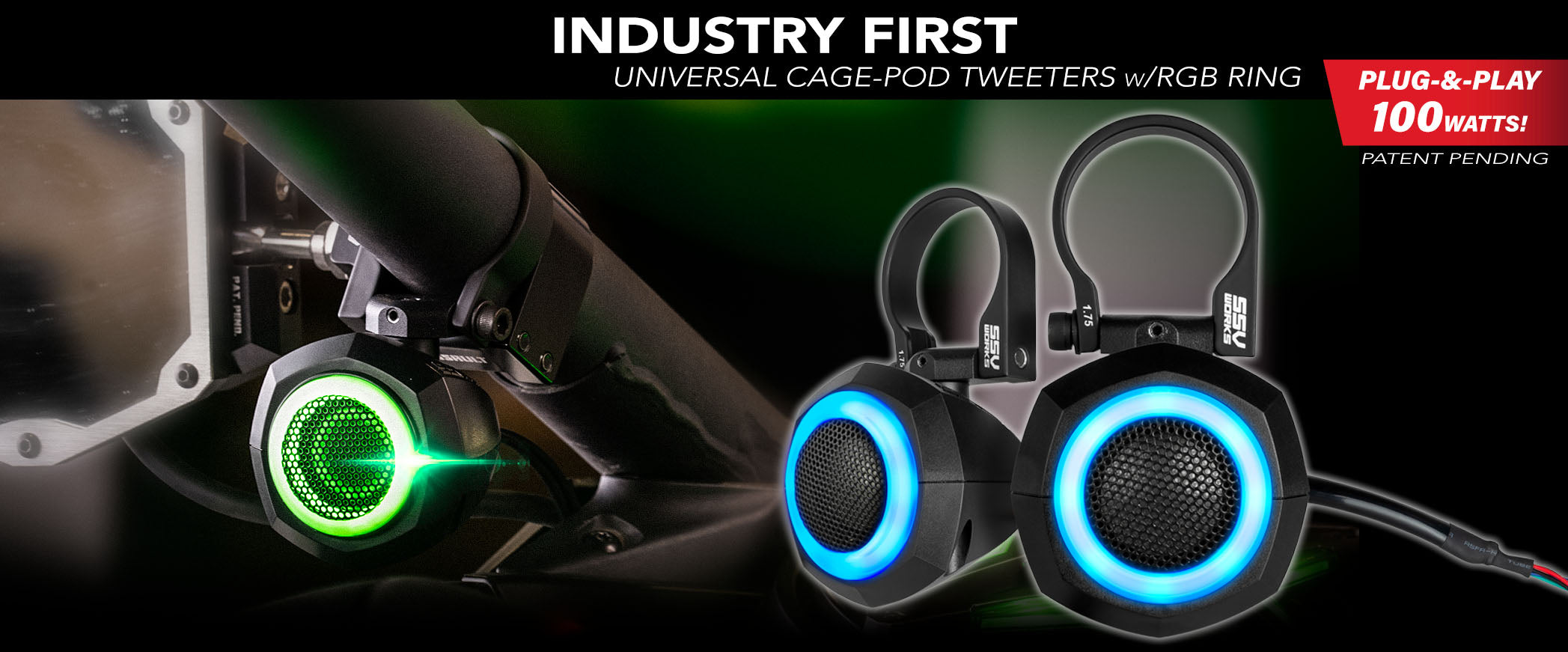 UTV Audio Tweeter from SSV Works for Polaris RZR, CanAm X3, CanAm Maverick R and More!