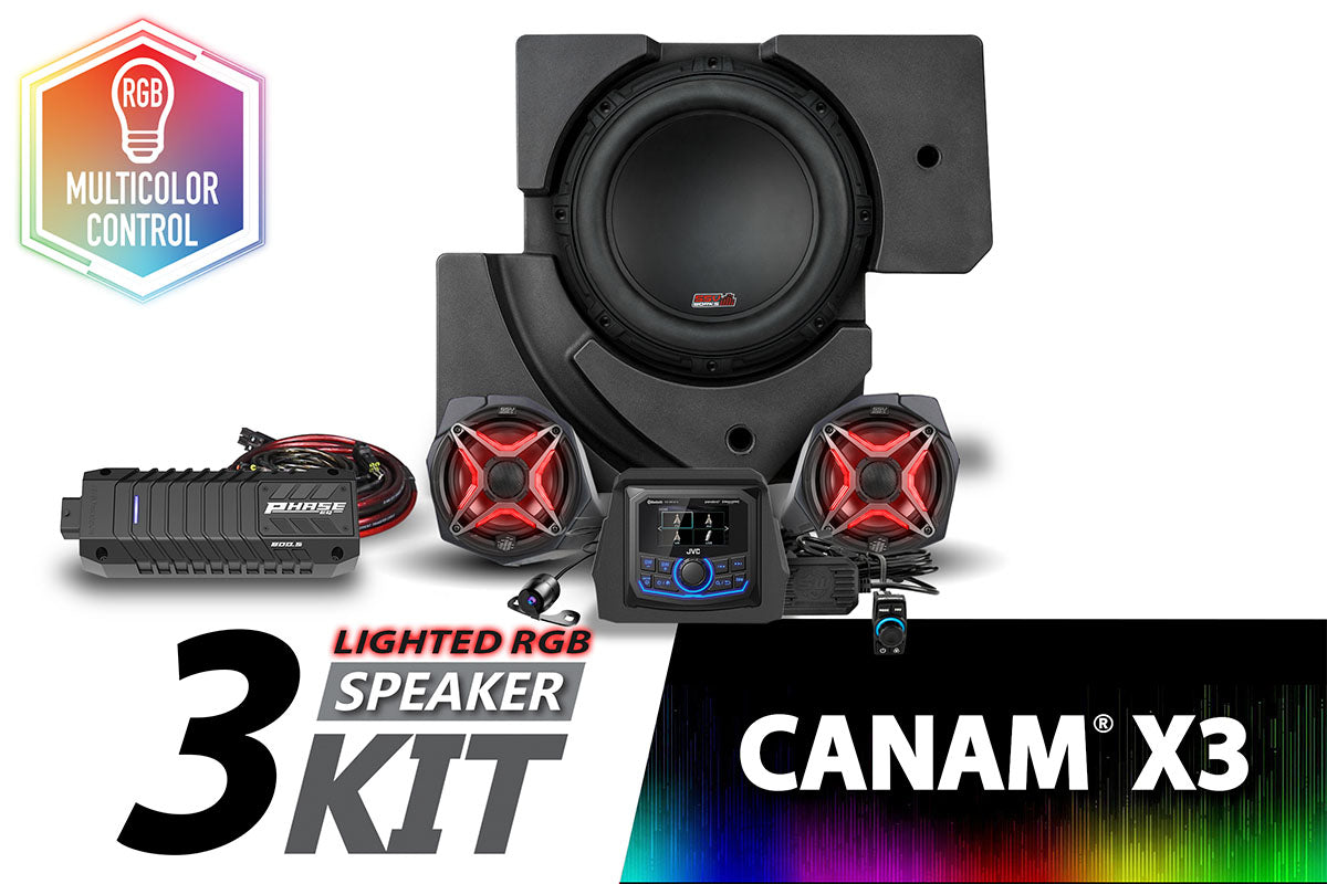 2017-2023 CanAm X3 Lighted 3-Speaker Plug-and-Play System w/JVC