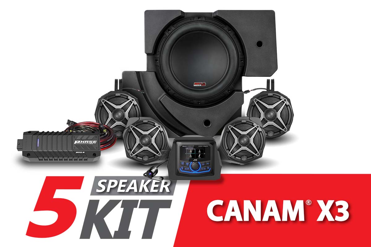 2017-2023 CanAm X3 Complete SSV 5-Speaker Plug-and-Play System w/JVC