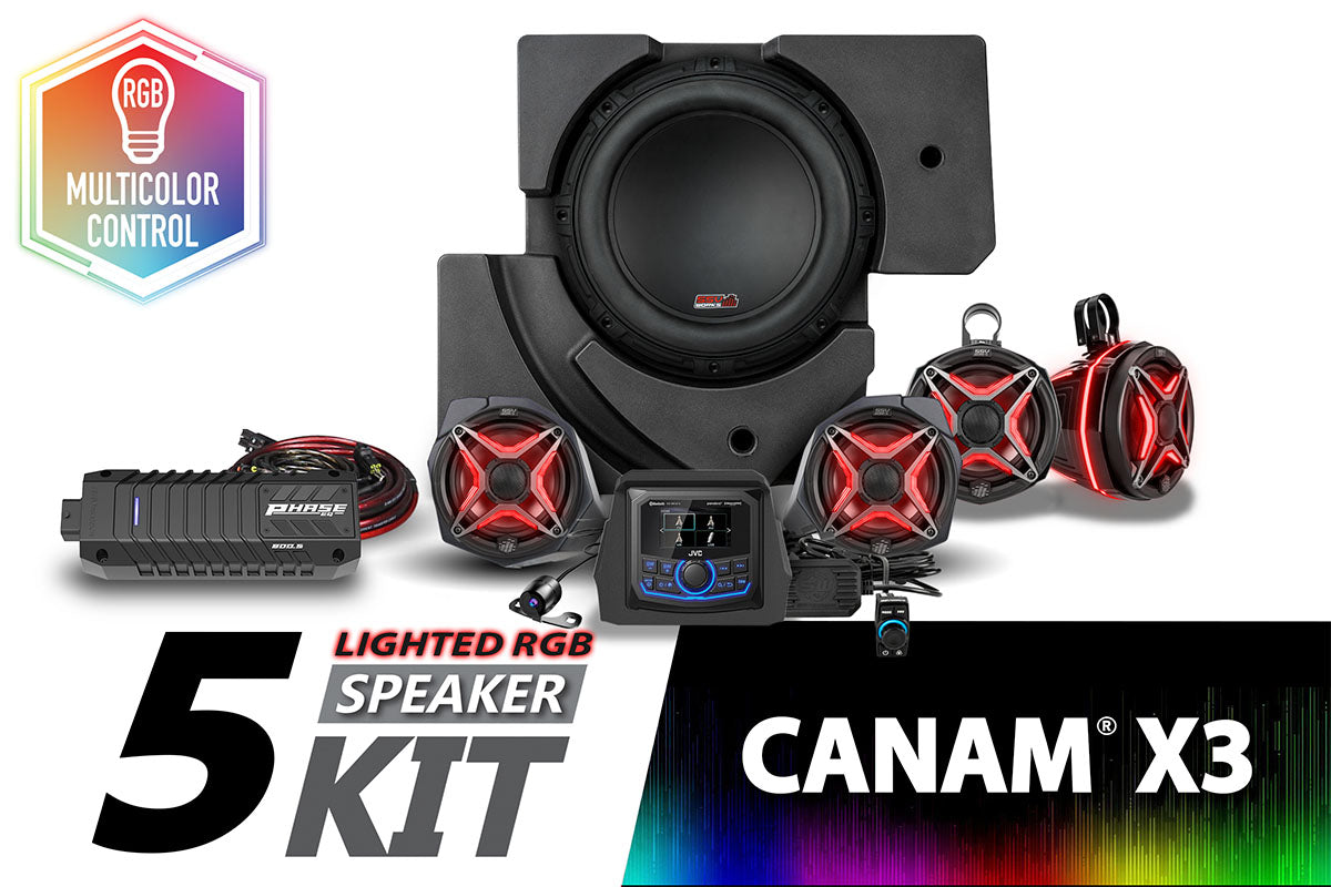 2017-2023 CanAm X3 Lighted 5-Speaker Plug-and-Play System w/JVC