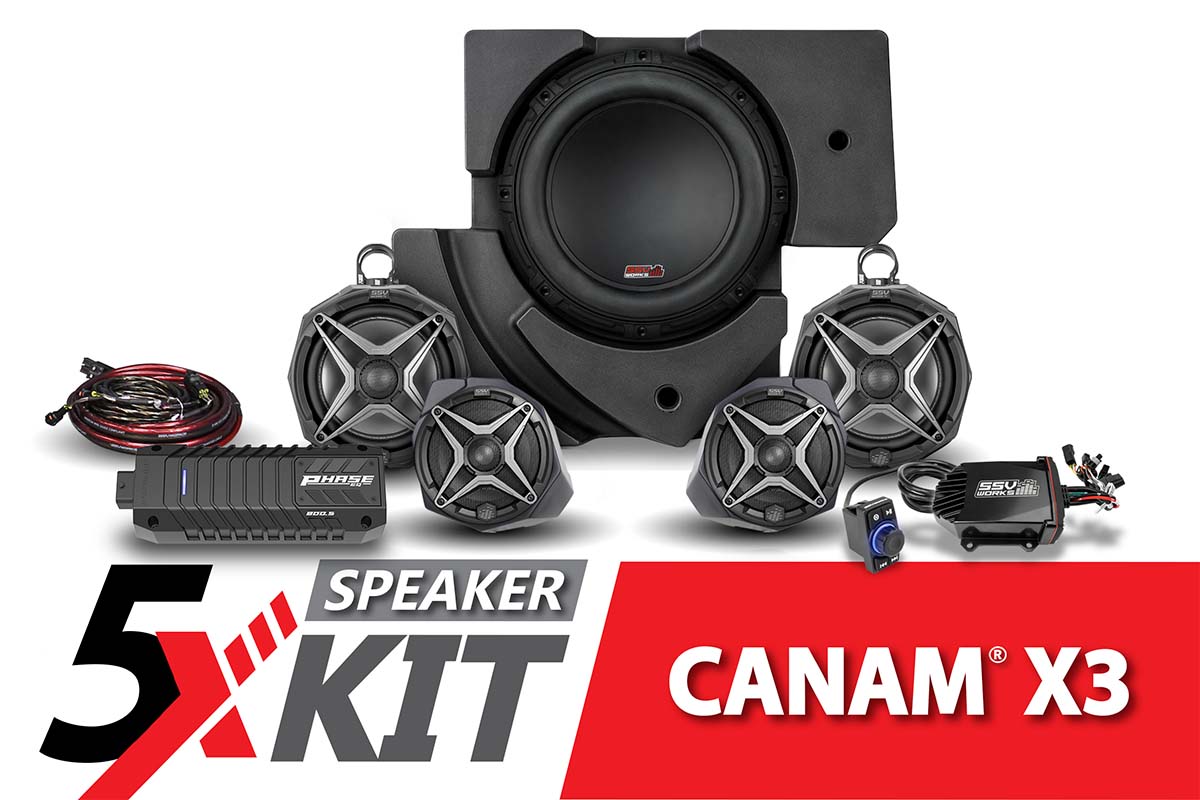 2017-2023 CanAm X3 Complete Phase X 5-Speaker Plug-and-Play System